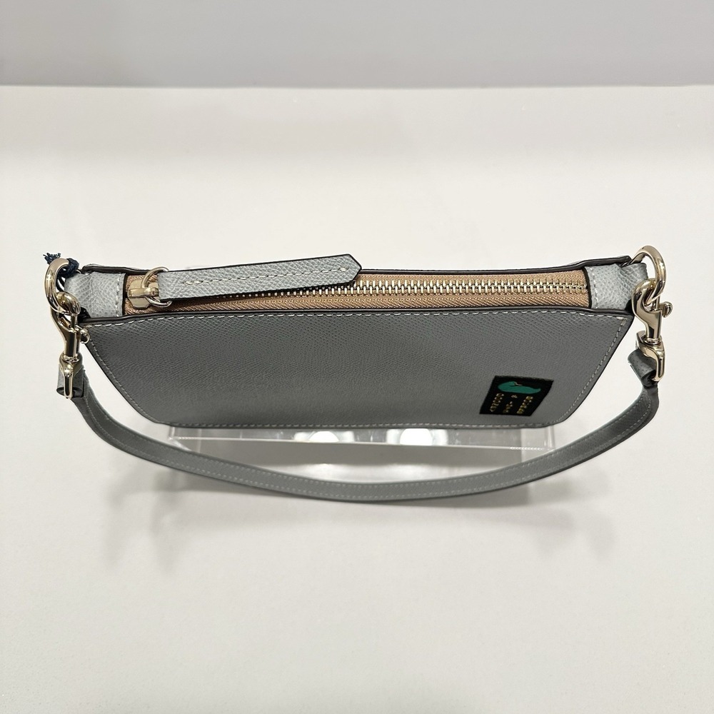 NEW Dooney & Bourke Alpine Demi 20 Purse Shoulder Bag Leather STONE Gray/Blue - Picture 4 of 10